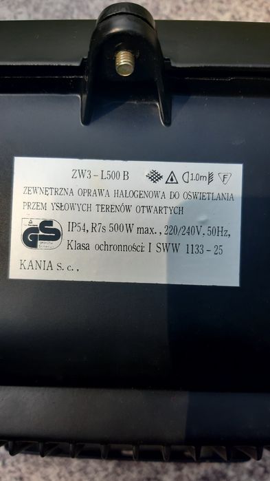 Lampa halogen reflektor 500Watt plus dwa żarniki