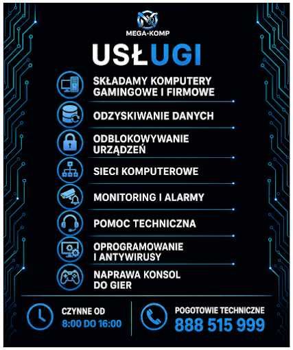 Serwis Komputerów Laptopów Telefonów i Konsol Mega-Komp