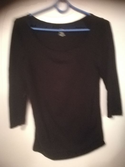 Bluzka ciążowa, czarna, rękaw 3/4, H&M MAMA rozmiar S