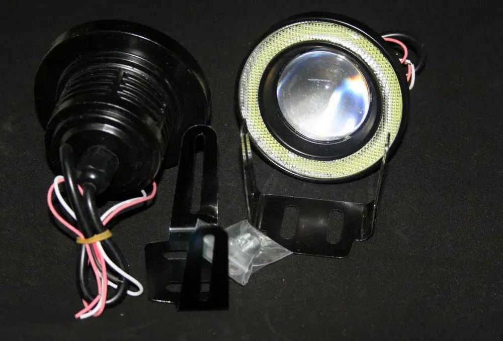 DRL ангельские глазки+ противотуманные фары R500 64мм