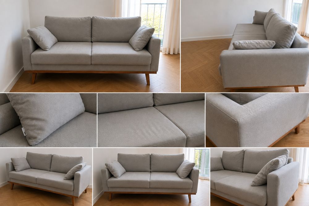 Szara sofa Scandic Sofa  | styl skandynawski | stan bardzo dobry
