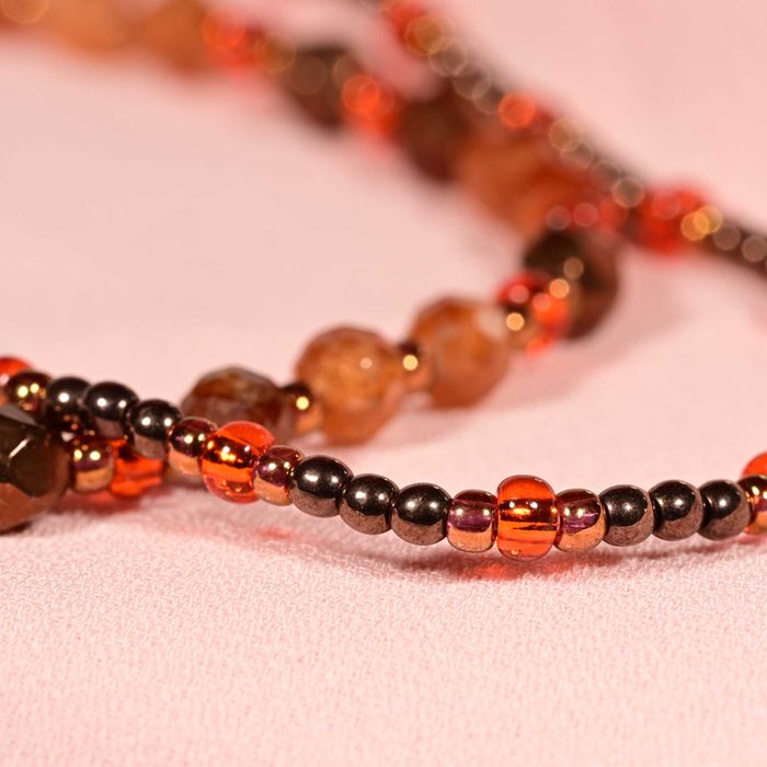 Bransoletka Granat hessonit , hematyt odwaga Baran, Lew, Skorpion