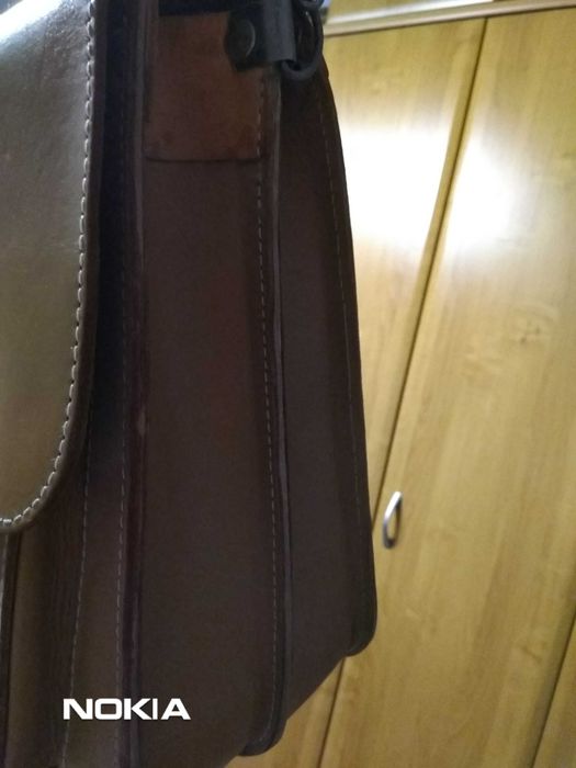 Teczka skórzana beżowa