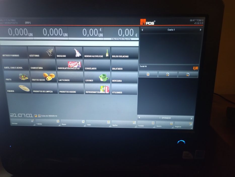 Caixa registadora já com o programa ET POS