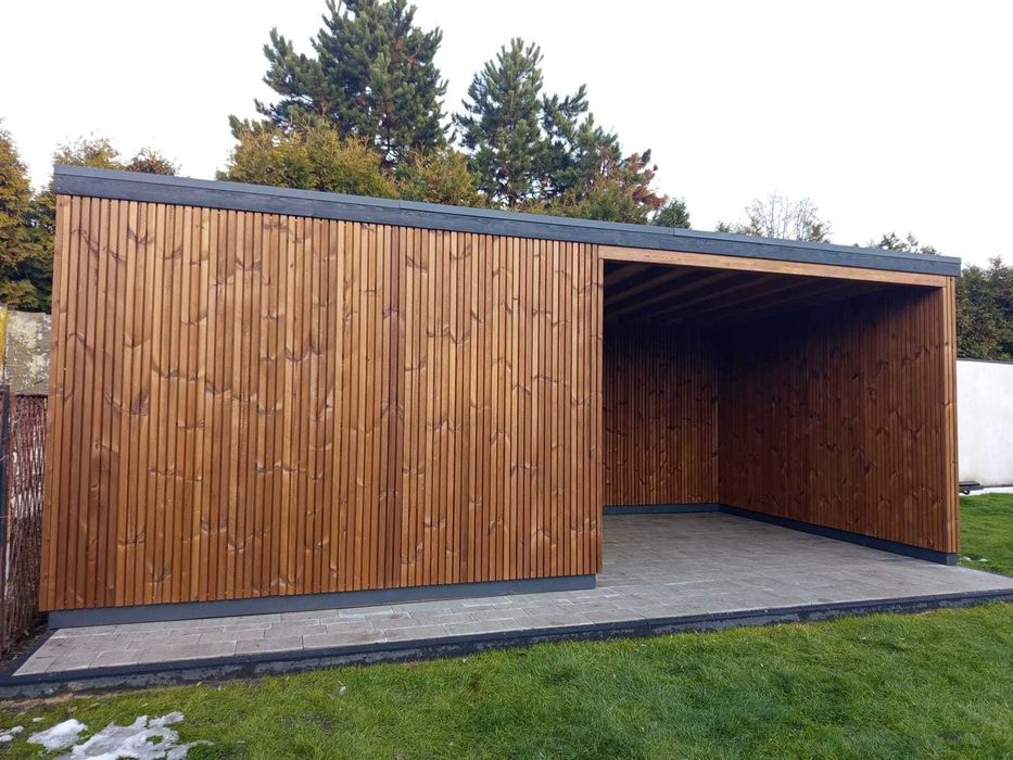 Domek z Altana 6 m x 3 m z elewacja thermo sosny