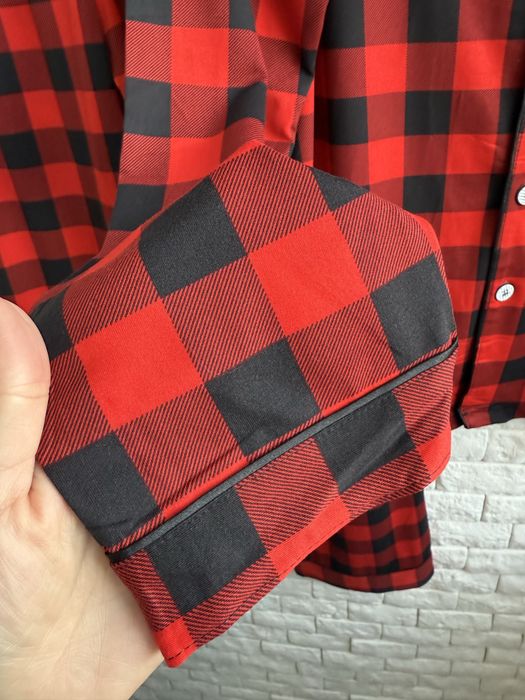 Чоловіча піжама у клітинку. Червона піжама в клітинку