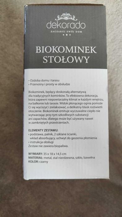 Biokominek stołowy dekorado + Bio paliwo do kominków