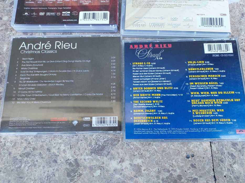 Zestaw 4szt płyty CD  i DVD Andre Rieu skrzypce