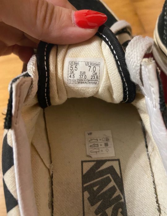 Vans Old School xadrez preto e branco – Originais