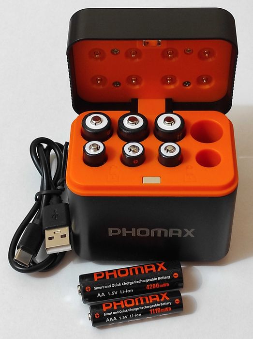 Акумулятори Li-Ion AA AAA 1.5V, зарядні бокси Phomax, Pujimax, WDPOER