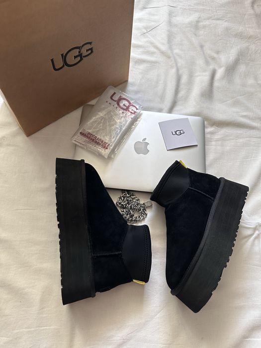 Уггі Ugg Classic Mini Dipper Boot Black 5см Угг 36-41