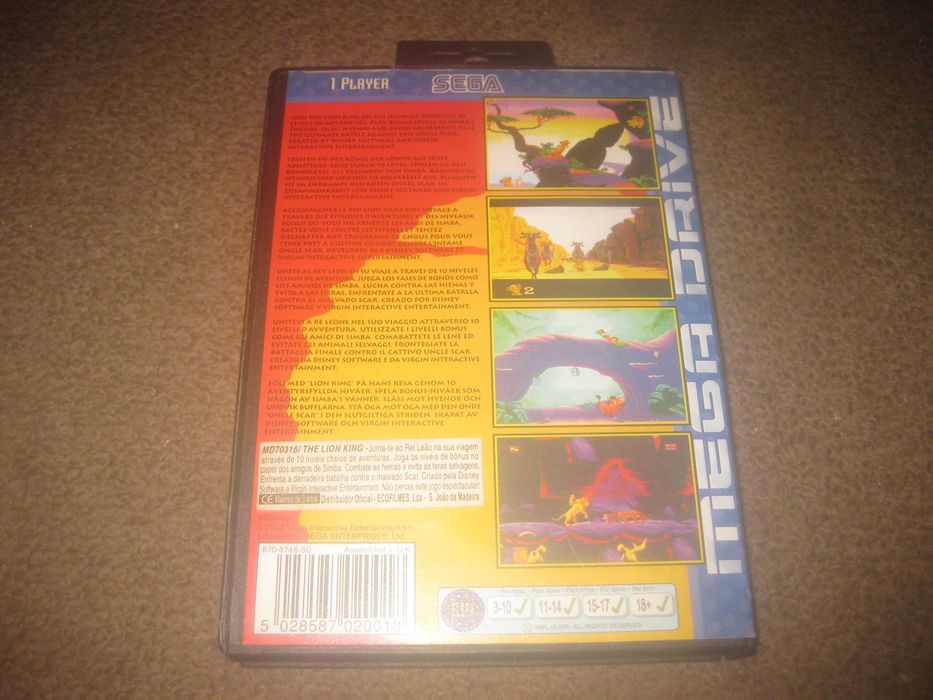 Jogo "The Lion King" para Sega Mega Drive/Com 2 Manuais!