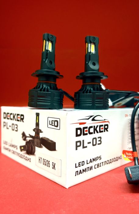 Світлодіодні лед лампи Decker PL-03 H7, H11, H13, H4-12000Lm