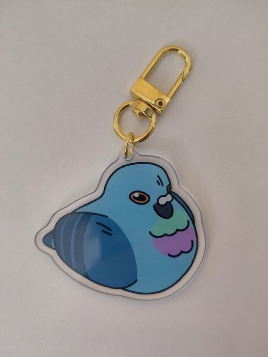 Akrylowa zawieszka keychain z gołębiem