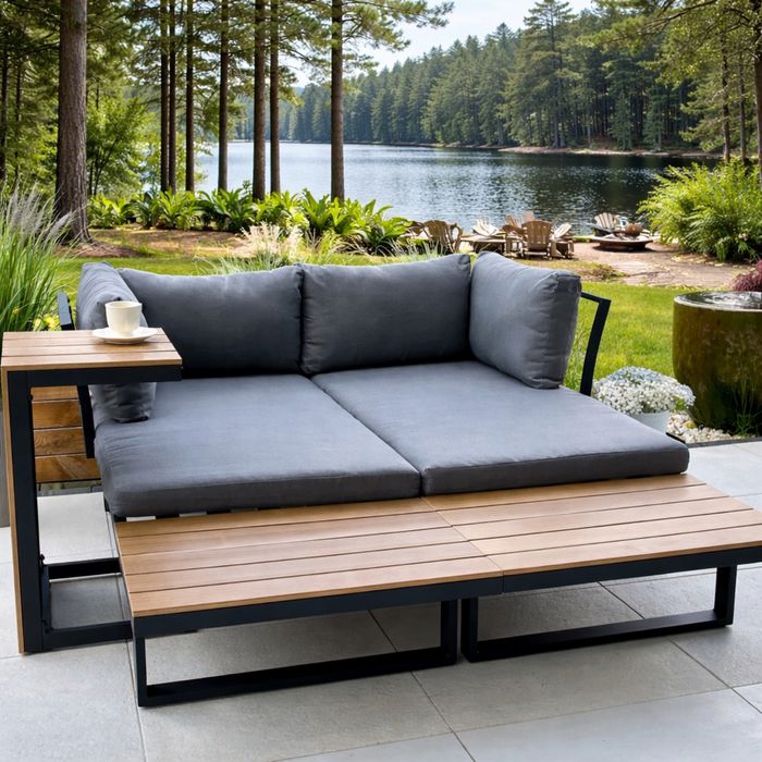 Zestaw mebli narożnik ogrodowy aluminiowy uniwersalny