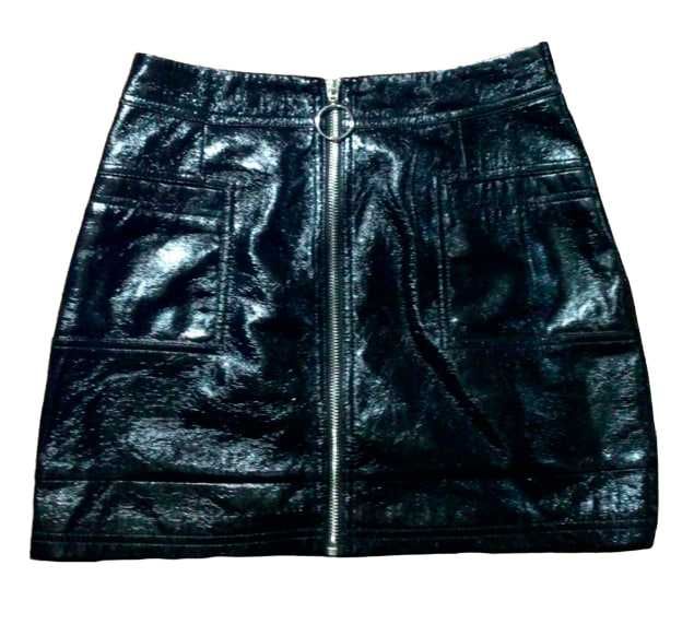 Лакована спідниця Topshop Petite S Вінілова міні-спідниця з блискавкою