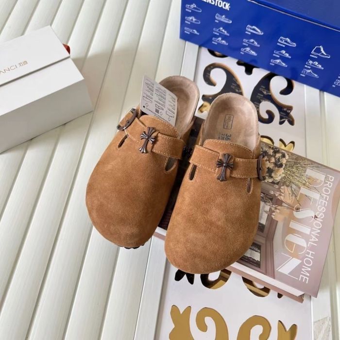 клоги Birkenstock x Chrome Hearts./ тапки біркеншток