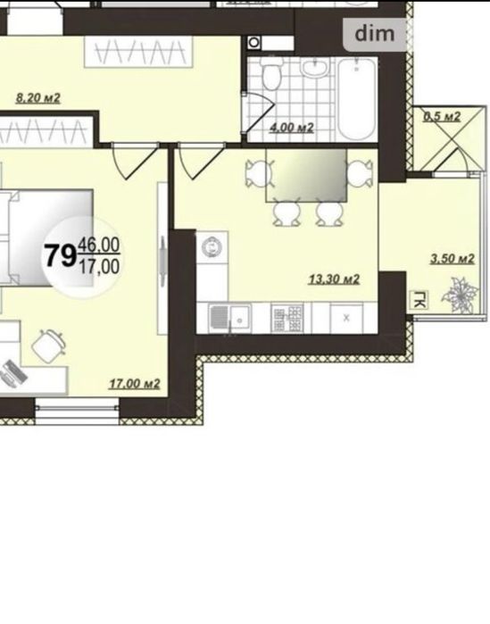 1-room apartment apartment by the address st. Magistratskaya (area 47,6 m²) - Atlanta.ua - photo 2