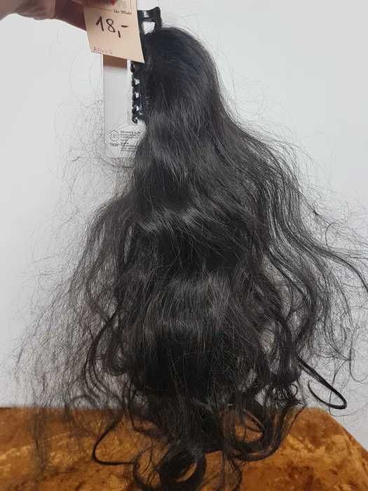 Długa czarna doczepka kucyk do włosów H161