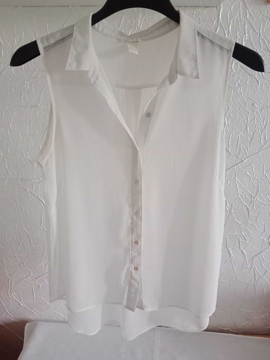 biała bluzka mgiełka H&M rozmiar 44