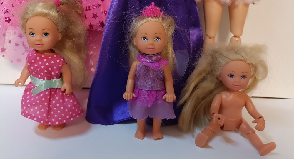 4 Куклы Barbie оригинал Mattel Барби и пупсы + одежда + рюкзак в подар