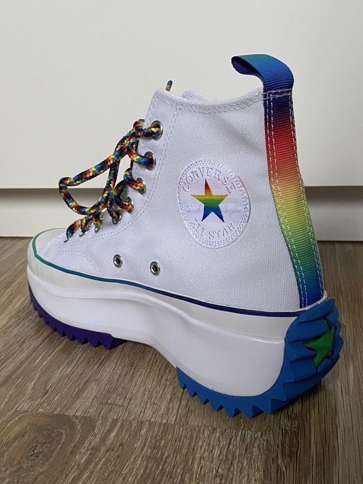 Buty converse białe tęczowe trampki wysokie