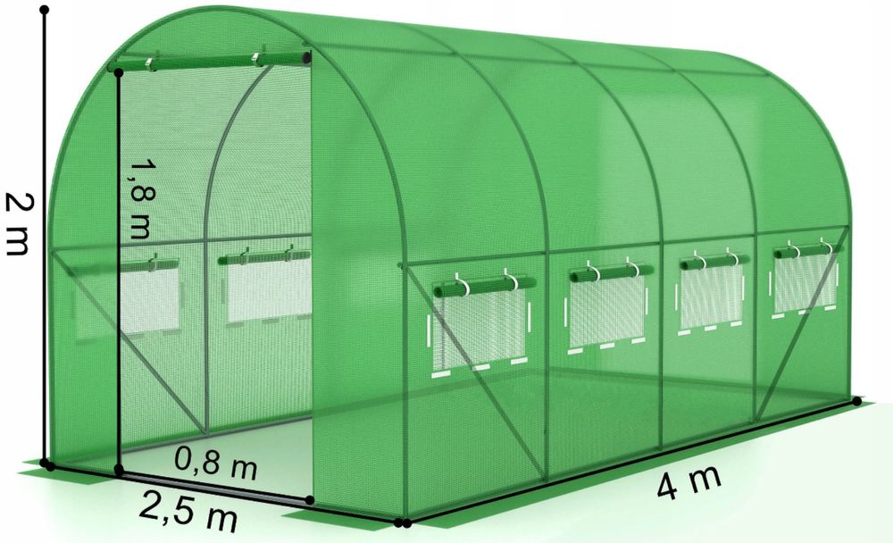 NOWY Tunel Foliowy Ogrodowy Foliak Szklarnia 400x250 4x2.5 Duży