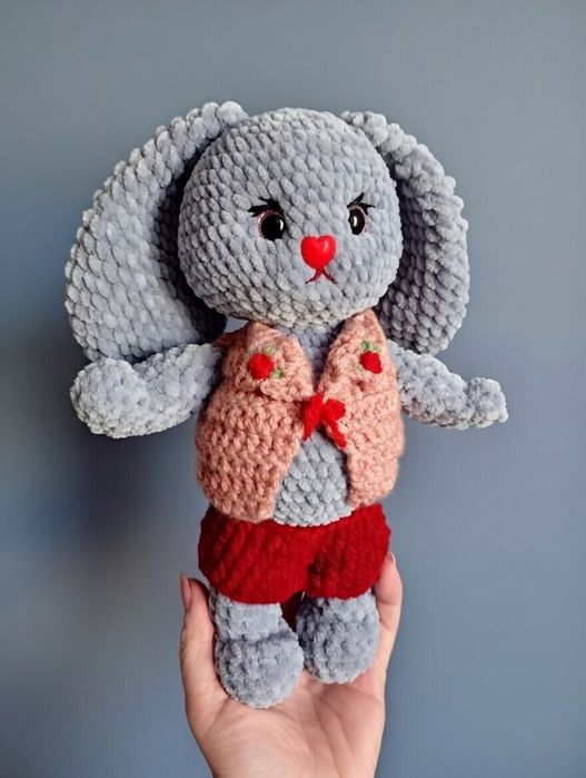 Плюшеві зайченятка ручної роботи