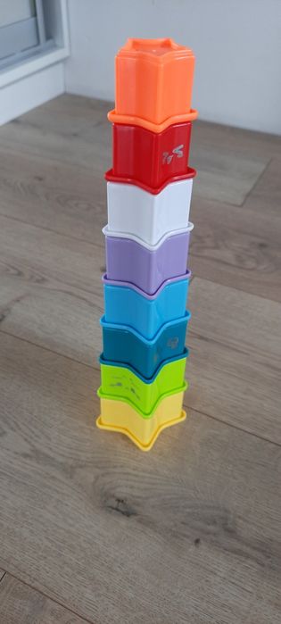 Układanka, wieża, kubeczki, gwiazdki 3szt komplet