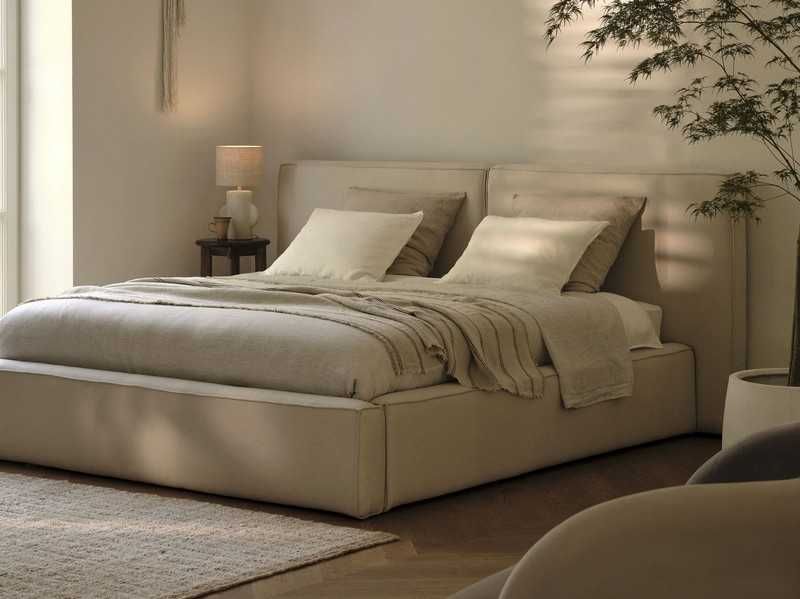 Łóżko sypialniane podwójne Jodie 180x200cm tk. strukturalna Micadoni