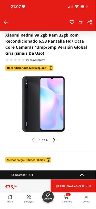 Redmi 9A 32GB Cinza Carbono, Livre