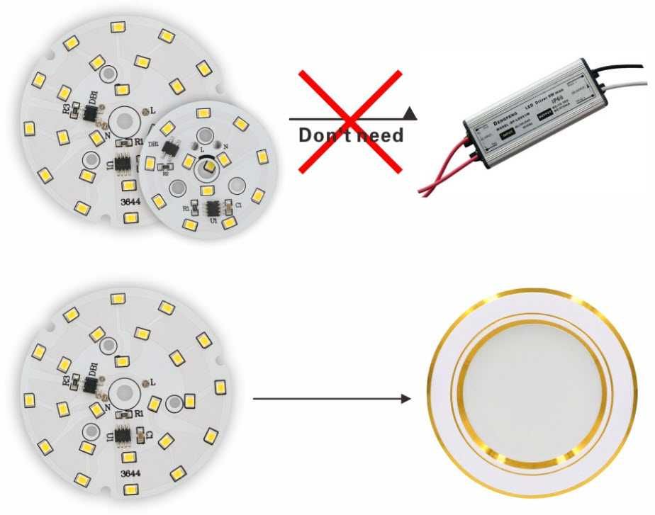 Светодиодный LED модуль 3-18W 220V плата для ремонта ламп, светильник ...