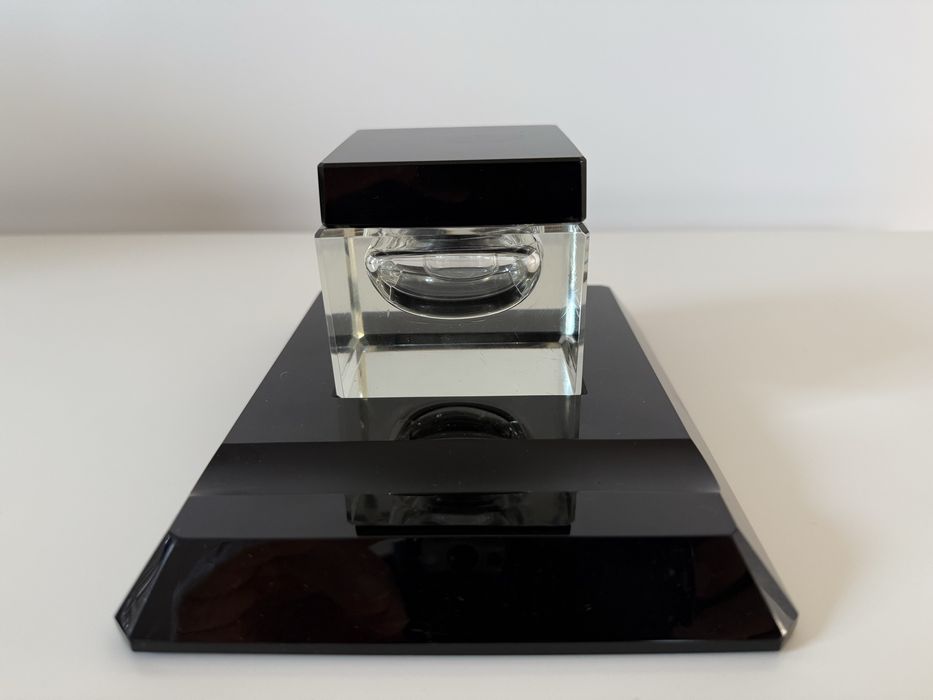 Kałamarz ze szkła fasetowanego w stylu art deco z lat 30-tych XX w.