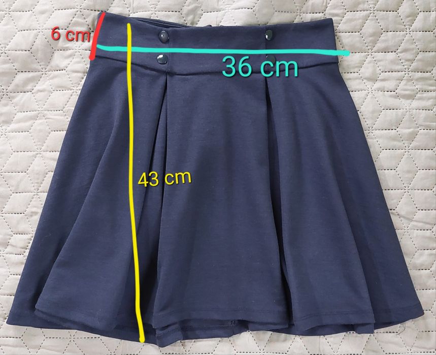 SPÓDNICA C&A rozkloszowana granatowa