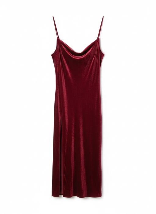 Атласна червона сукня