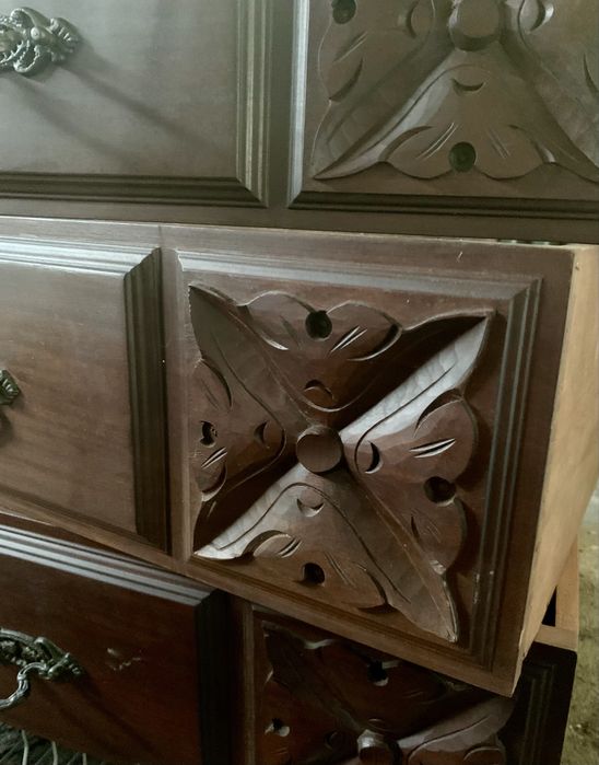 6 gavetas  vintage, madeira maciça