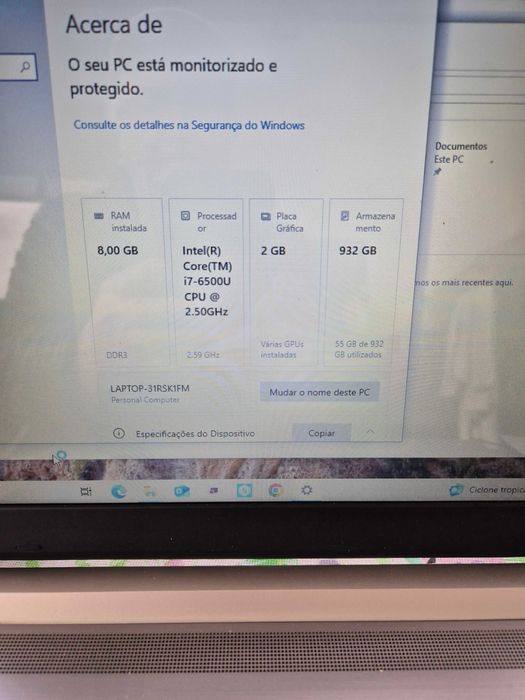 Toshiba P50-C-1CD processador i7-6500,