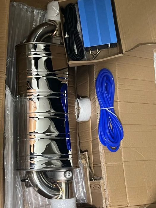 Прямоточный глушитель на заслонках режим тихий громкий 63мм 76мм