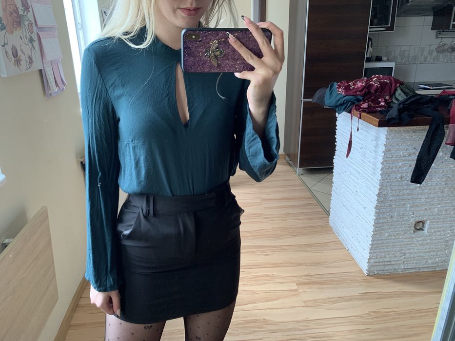 Koszula butelkowa zielen H&M s