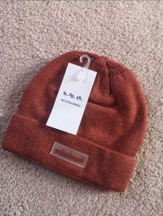 Nowa czapka jesienna dziewczęca 5-10-15, 52/54. Jesienna, zimowa