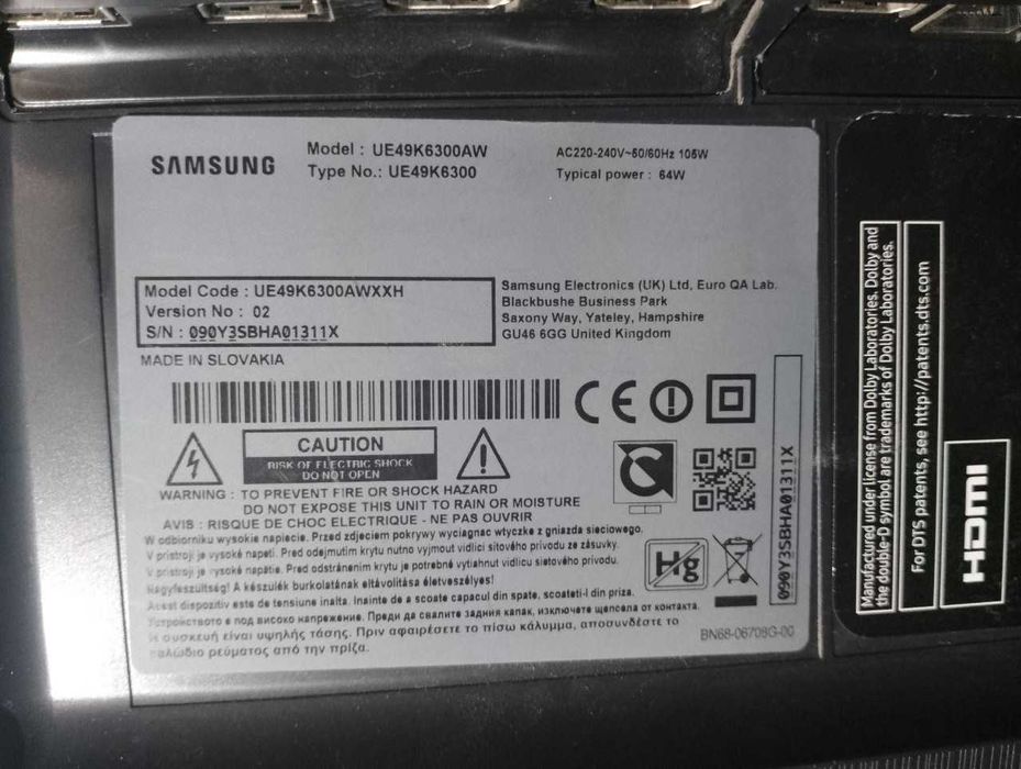 Продам телевізор Samsung UE49K6300AW на запчастини