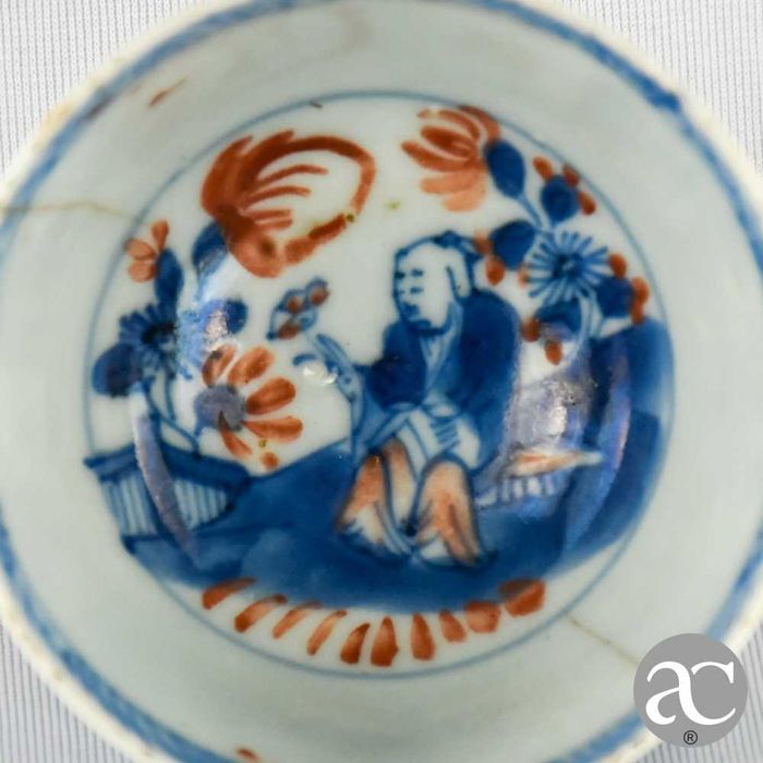 Taça e pires Porcelana China, Qianlong, Amsterdam Bont, Séc. XVIII
