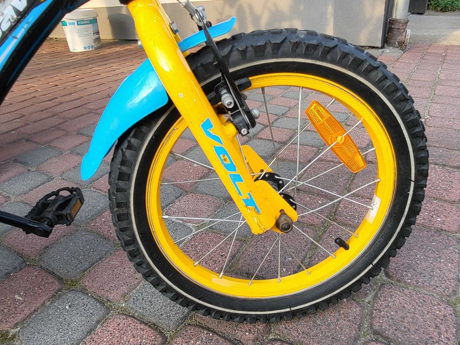 Saveno Volt 16" rower chłopięcy czarny z niebieskim i żółtym