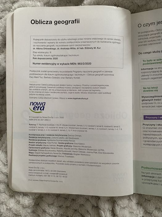 Oblicza geografii 2 zakres podstawowy Nowa Era podręcznik