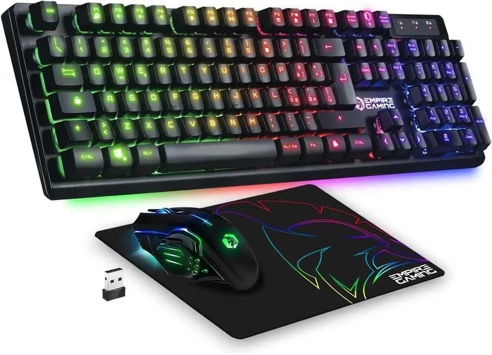 Аксесуари для геймерів EMPIRE GAMING ARMOR-RF800 Бездротова клавіатура для ПК з мишкою та килимком