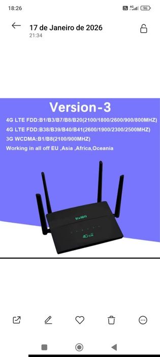 Router p/cartão SIM 4Lte/5G Livre