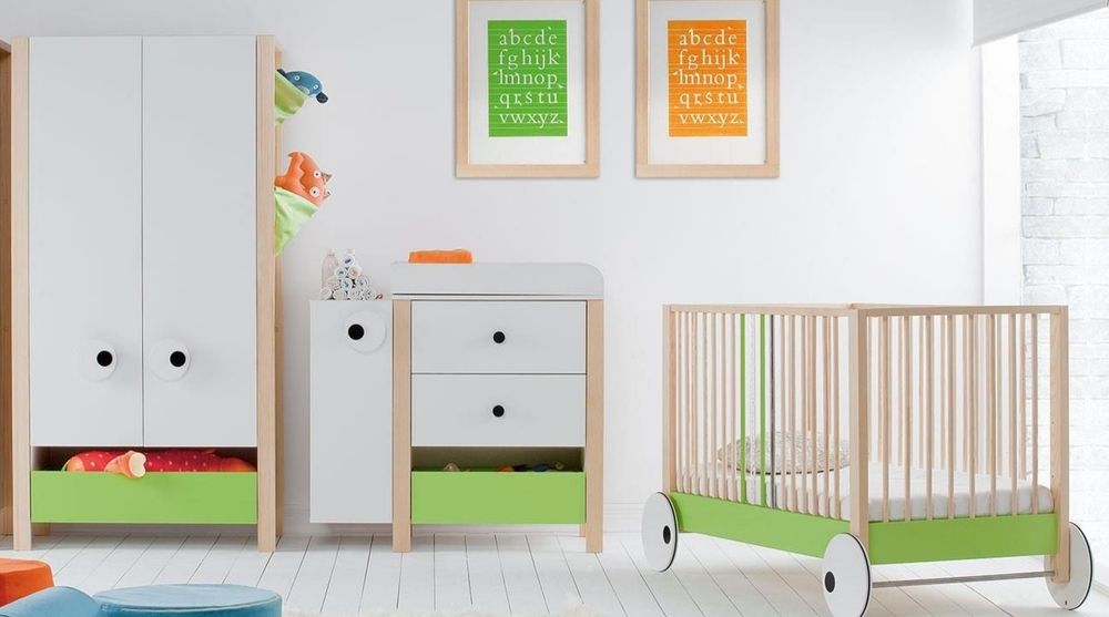 Okazja Zestaw mebli dziecięcych z łóżeczkiem dla dziewczynki i dla chł