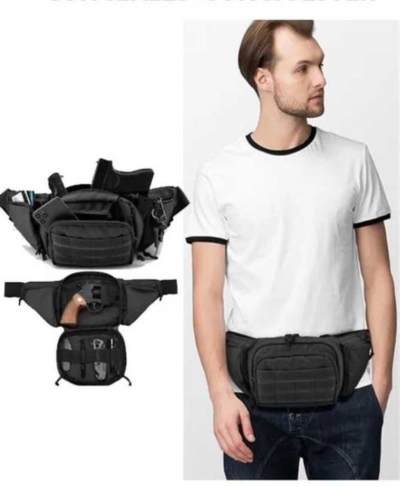 Мужская сумка на пояс/плече с КОБУРОЙ. Цвет: черный, койот, олива.