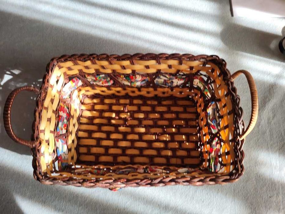 Wicker and Fabric Basket64376378499074122