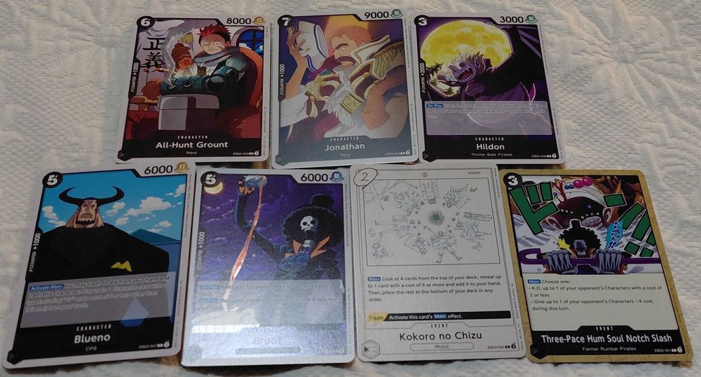 lote de 34 cartas one piece tcg eb02